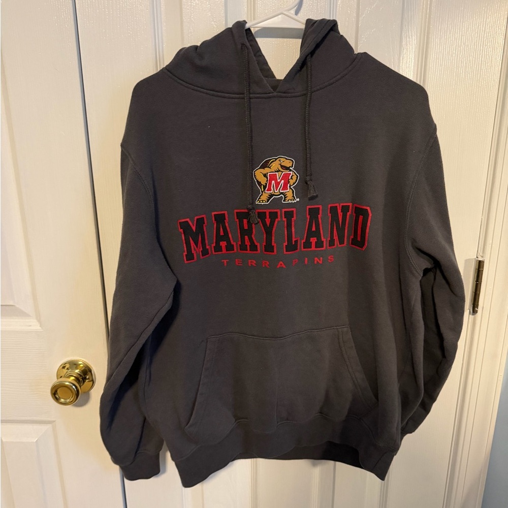 Colosseum Maryland Terrapins Men's Medium Grey Cotton Long Sleeve Hoodie